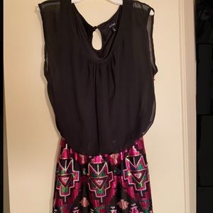 Black dress with sequin pattern